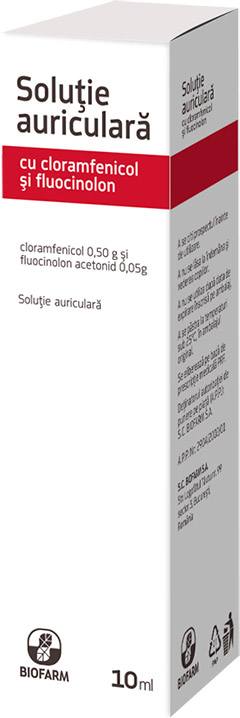 Solutie auriculara cu cloramfenicol si fluocinolon